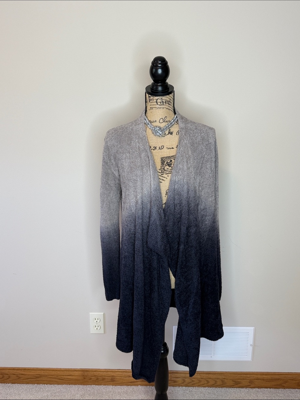 Barefoot Dreams ombré black and gray cardigan